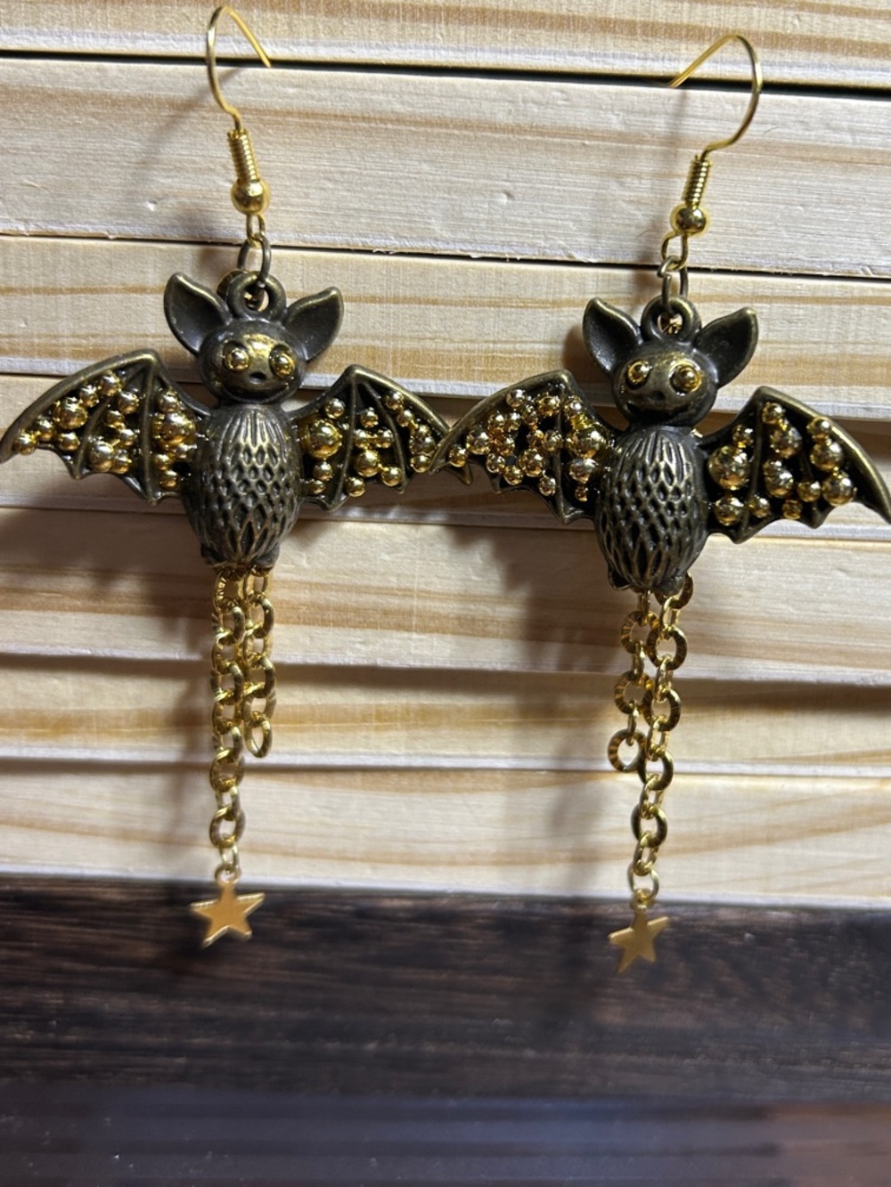 3/$25 Bat Dangle Earrings with Star Charm